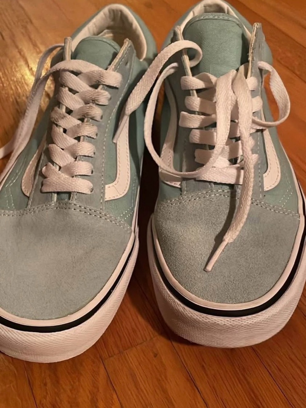 New Vans Old Skool Sneakers in Turquoise/Mint Green and White